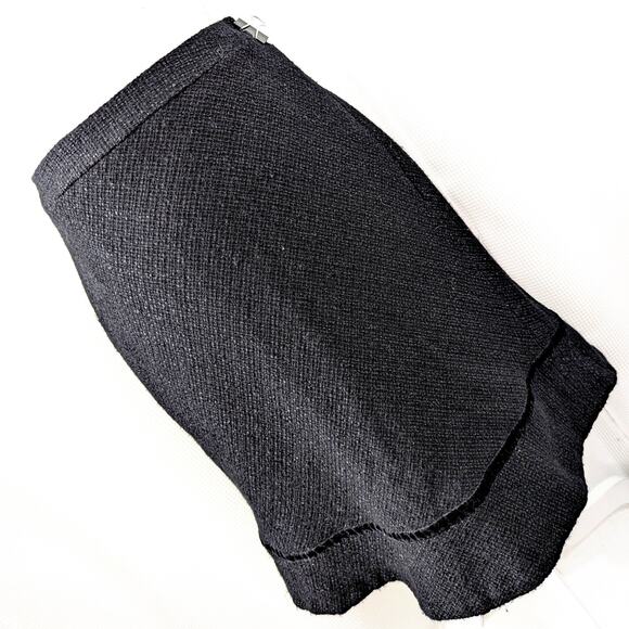 THE GAP! LUXE BLACK NUBBY WOOL BLEND, VELVET RIBBON DETAILED PENCIL SKIRT! SZ 2 - Picture 1 of 7